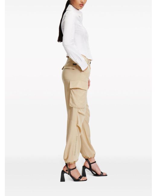 Karl Lagerfeld Natural Straight-leg Cargo Trousers