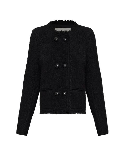 Isabel Marant Black Suely Frayed-Edge Jacket