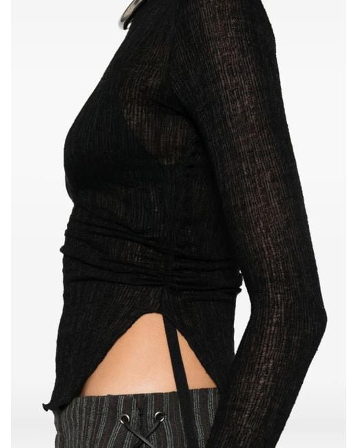 Ann Demeulemeester Black Oke Tie-Detail Top