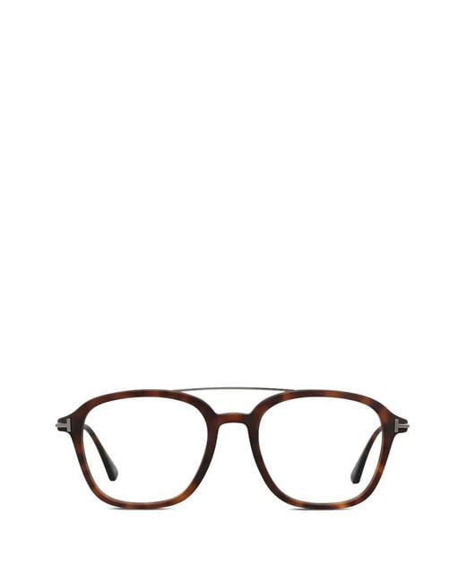 Tom Ford Black Rectangle-Frame Glasses