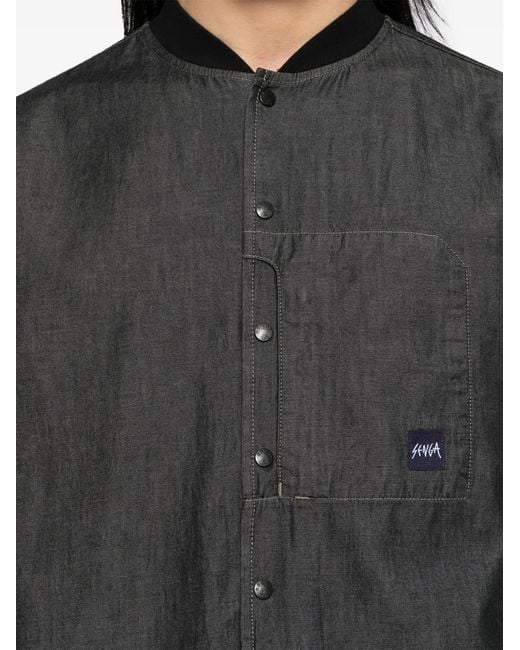 SPORT b. by agnès b. Black Rib-Collar Shirt for men