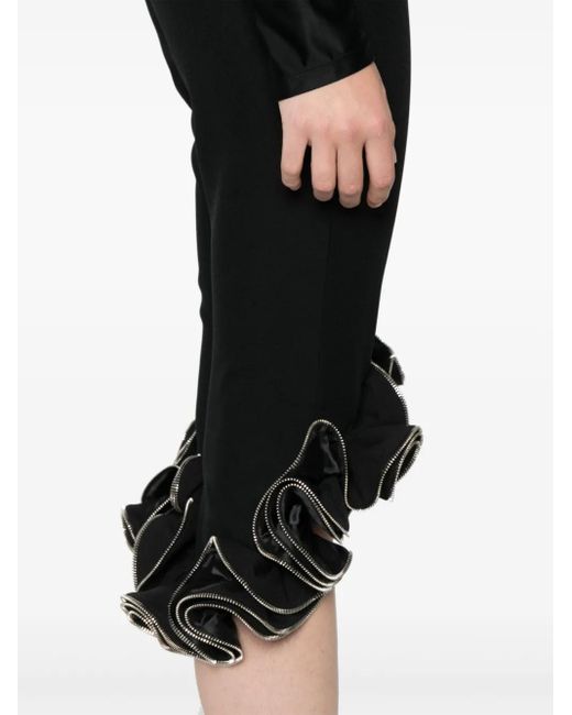 Coperni Black Zip-Detail Ruffled Trousers