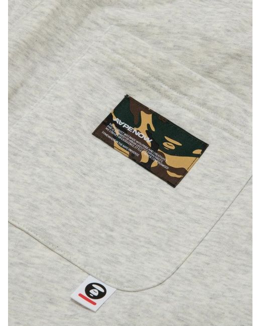 Aape By A Bathing Ape Gray Moonface Patch Track Pants for men