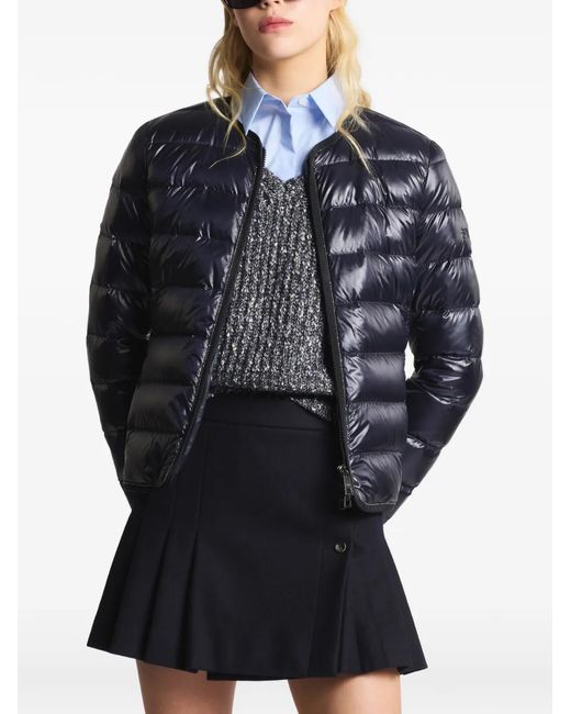 Fay Blue Quilted Collarless Coat