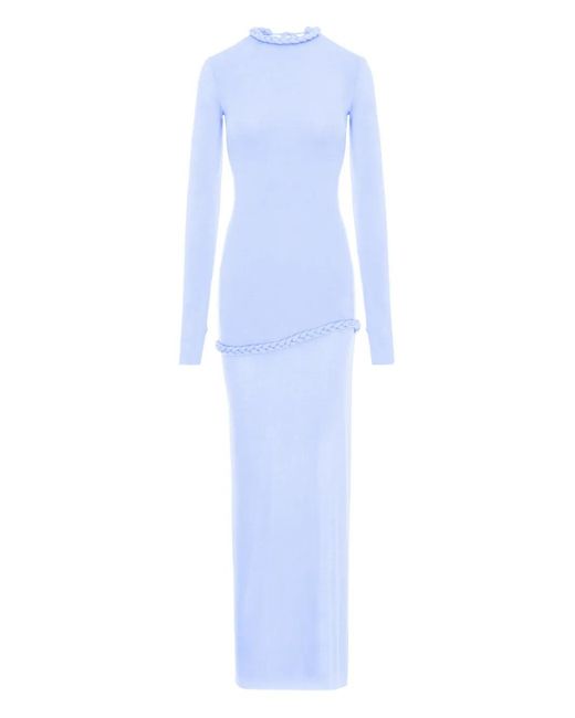 MANURI Blue Nora Braided-Detail Maxi Dress
