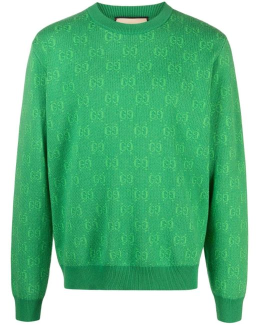 Gucci Trui Met Jacquard Logo in het Green voor heren