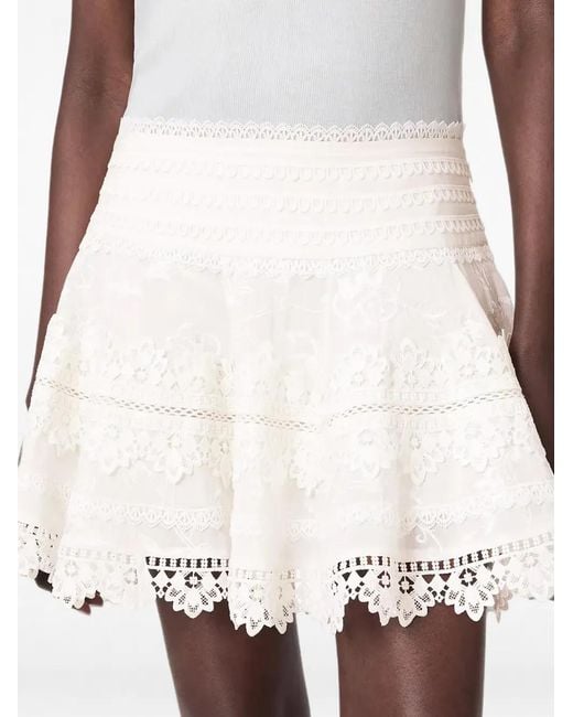 AllSaints White Lillith A-Line Mini Skirt
