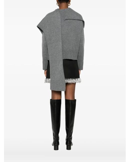 Jonathan Simkhai Gray Scarf-Detail Sweater