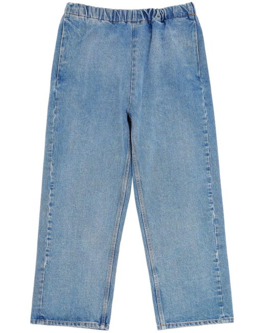 MM6 by Maison Martin Margiela Cropped Jeans Met Elastische Taille in het Blue