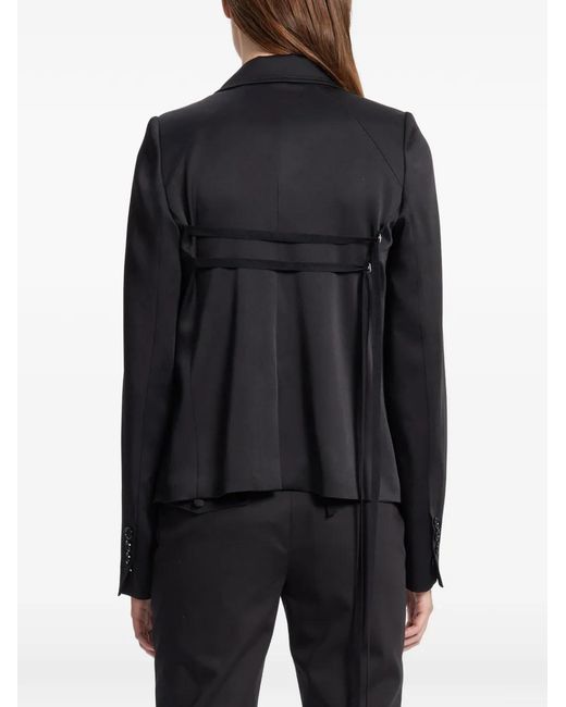 Ann Demeulemeester Black Single-Breasted Fitted Jacket