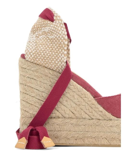 Castaner Pink Carina Wedge Espadrilles