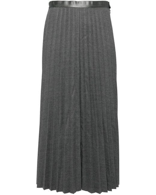 JNBY Gray A-Type Pleated Skirt