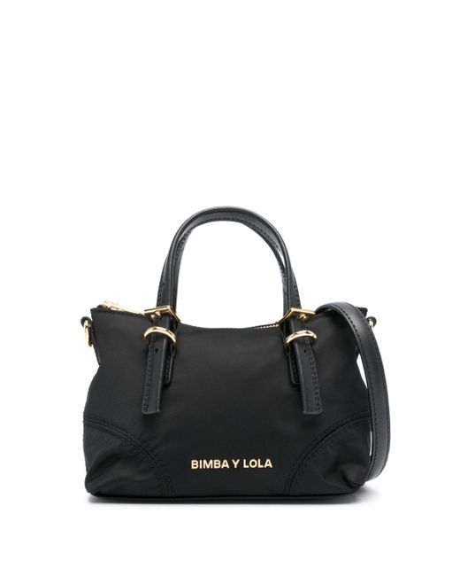 Bimba Y Lola Black Shopper Logo-lettering Tote Bag