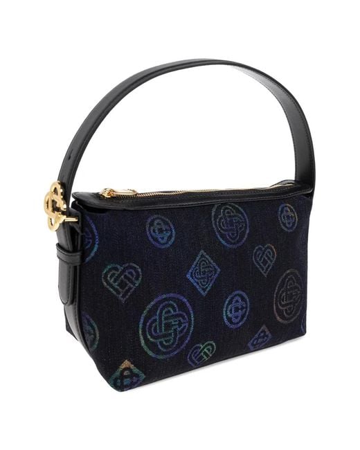 Casablanca Blue Monogram-Pattern Tote Bag