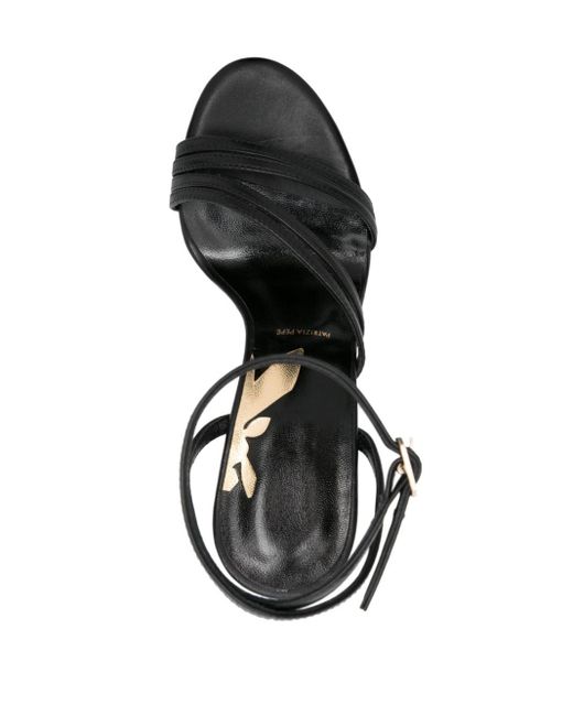 Patrizia Pepe Black 100mm Strappy Leather Sandals