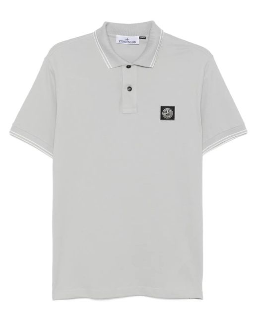 メンズ Stone Island コンパスパッチ ポロシャツ Gray