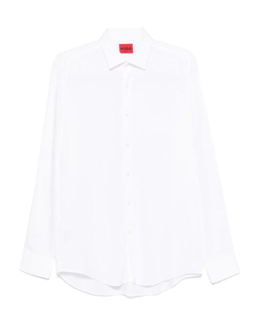 HUGO White Satin Shirt for men