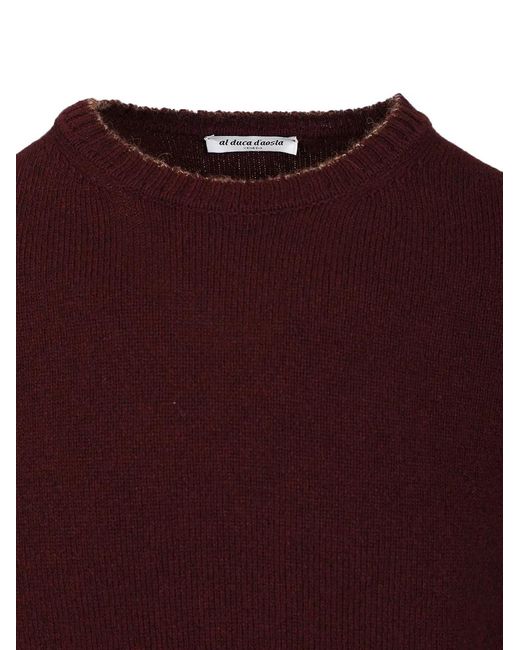 Al Duca D'aosta Purple Ribbed-Trim Crew-Neck Sweater for men