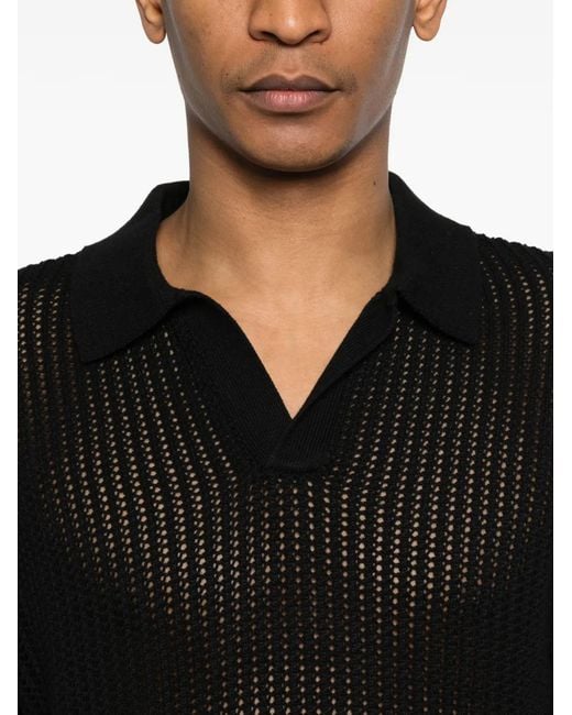 Represent Black Beverly Open-Knit T-Shirt for men