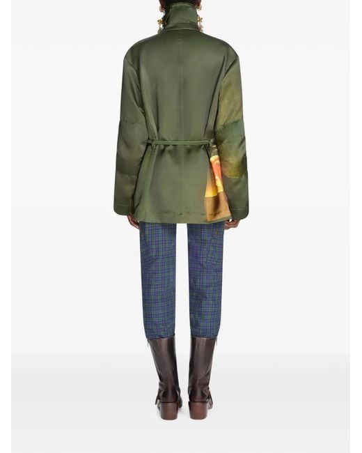 Dries Van Noten Green Oversized Printed Jacket