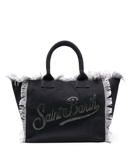 Mc2 Saint Barth Black Vanity Cotton Beach Bag