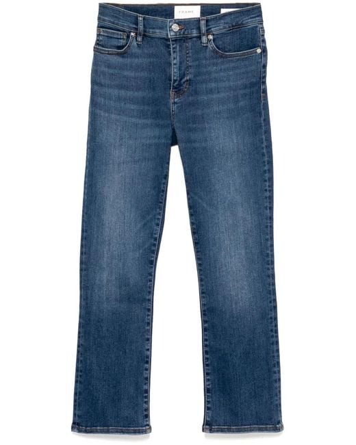 FRAME Blue Le High Straight Jeans