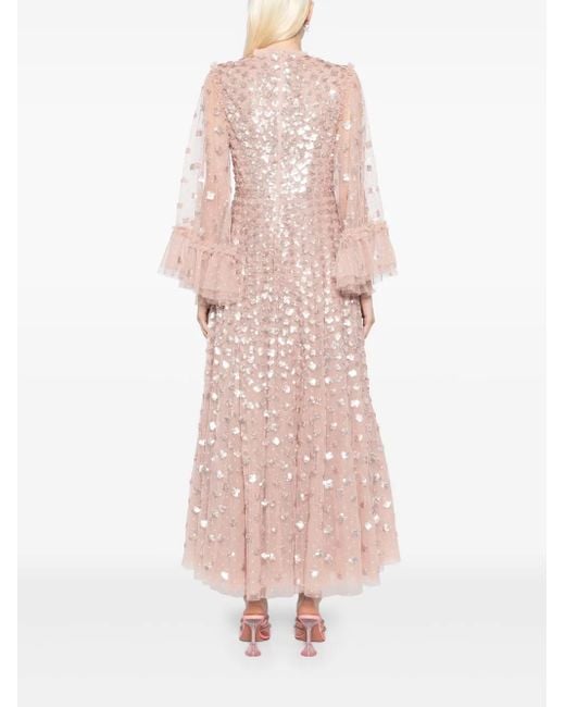 Robe Longue À Effet De Brillance Needle & Thread en coloris Pink