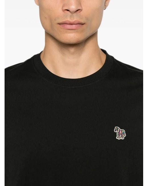 Paul Smith Black Logo-Patch T-Shirt for men