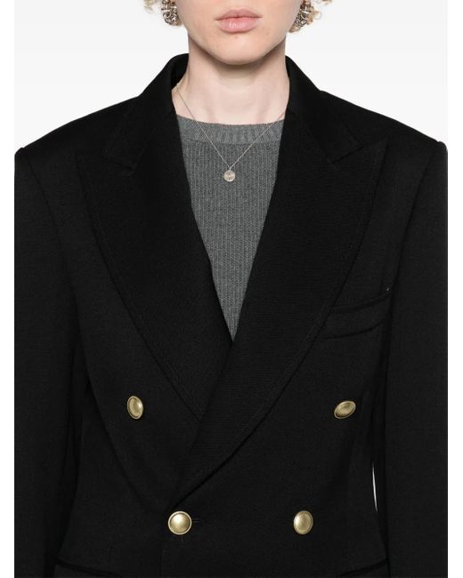 Victoria Beckham Black Peak-Lapels Double-Breasted Blazer