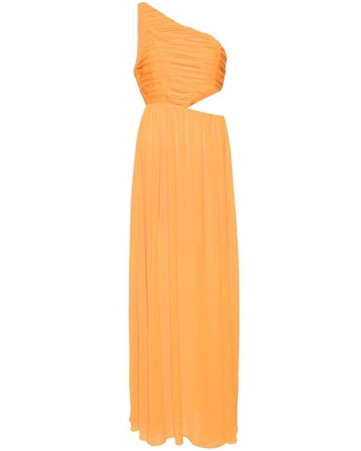 Patrizia Pepe Orange V-neck Crepe Maxi Dress