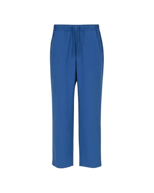Isaia Blue Drawstring Trousers for men