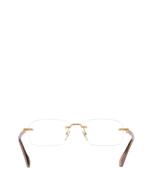 Gucci White Rimless Square-Frame Glasses for men