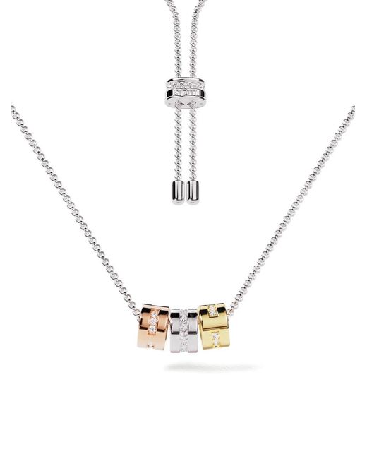 Apm Monaco White Tricolor Morse Love Necklace