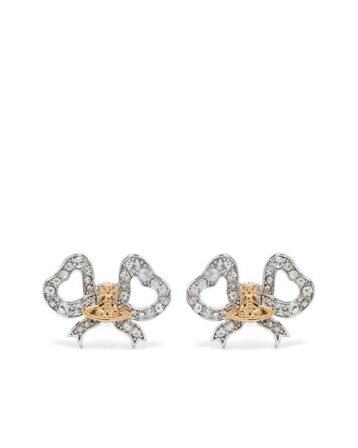 Vivienne Westwood White Rigoberta Crystal-Embellished Earrings