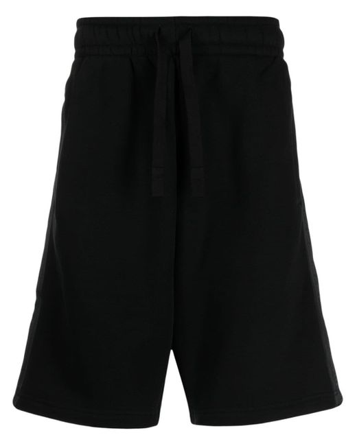 Palm Angels Black Logo-tape Cotton Track Shorts for men