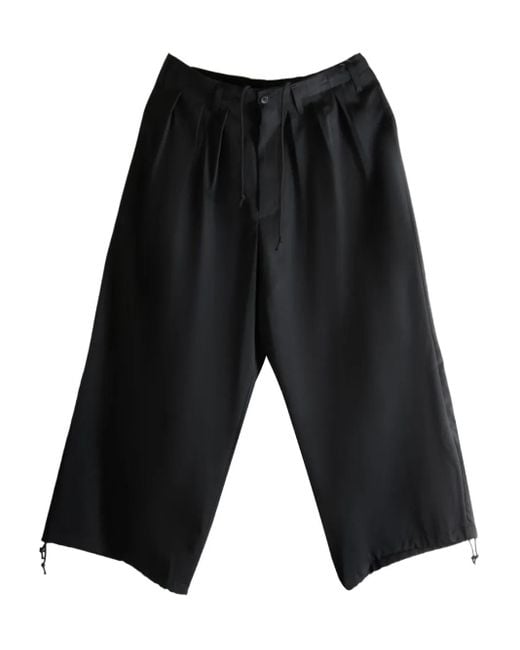 メンズ Yohji Yamamoto プリーツ パンツ Black