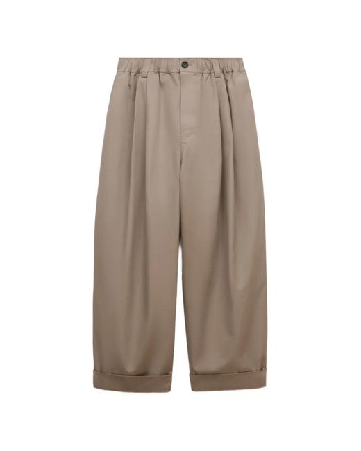 Marni Multicolor Canvas Pants With Pleats for men