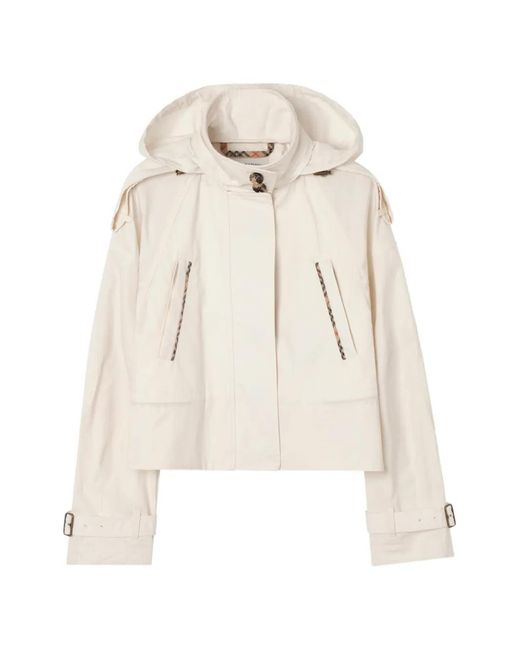 Burberry Natural Cropped Lightweight Cotton Ladymoor Jacket