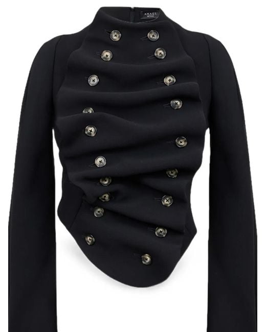A.W.A.K.E. MODE Black Bib-Front Structured Jacket