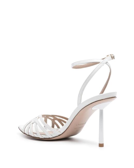 Le Silla White Bella 120Mm Leather Sandals
