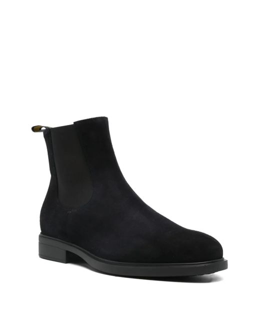 Doucal's Black Elastic-Panel Suede Boots for men