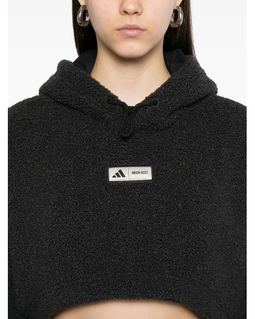 Adidas X Moon Boot Cropped Fleece Hoodie Black