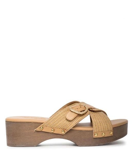 Ancient Greek Sandals Brown Marilisa Crosstrap Clog Sandals