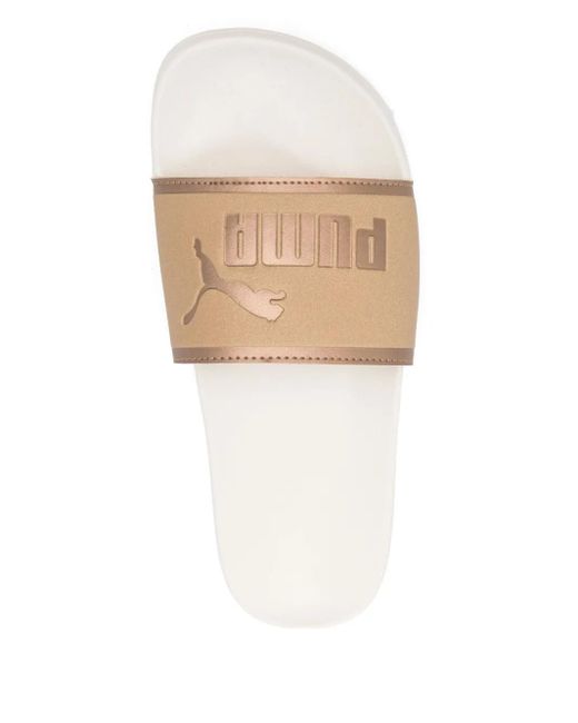 PUMA White Leadcat Slides