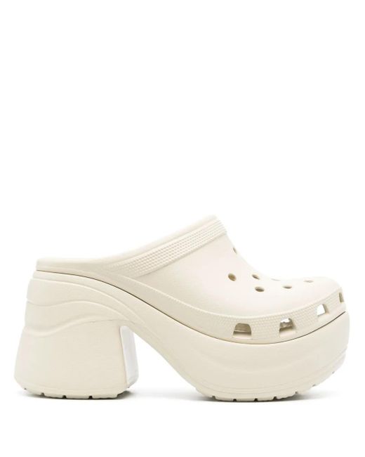 Sandalias de plataforma blanca de sirena CROCSTM de color Natural