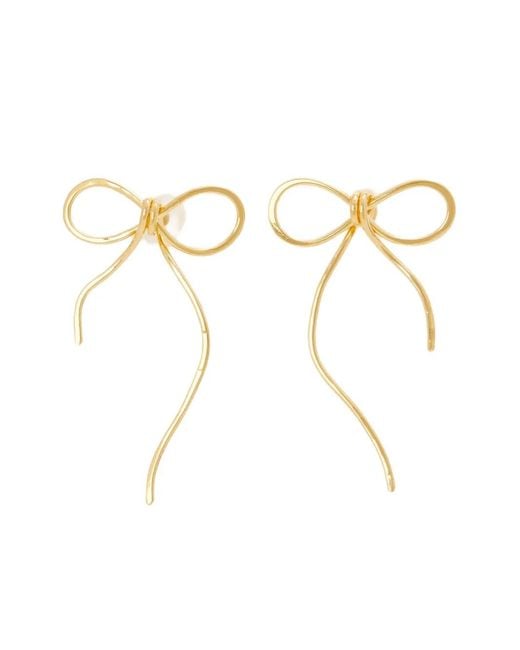 Marni Metallic Elegant Brass And Pearl Earrings