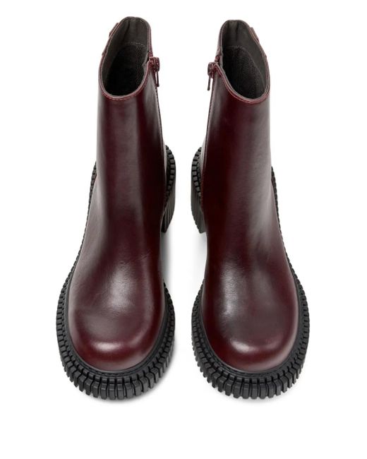 Camper Brown 70Mm Pix London Leather Zip-Fastening Block-Heel Boots