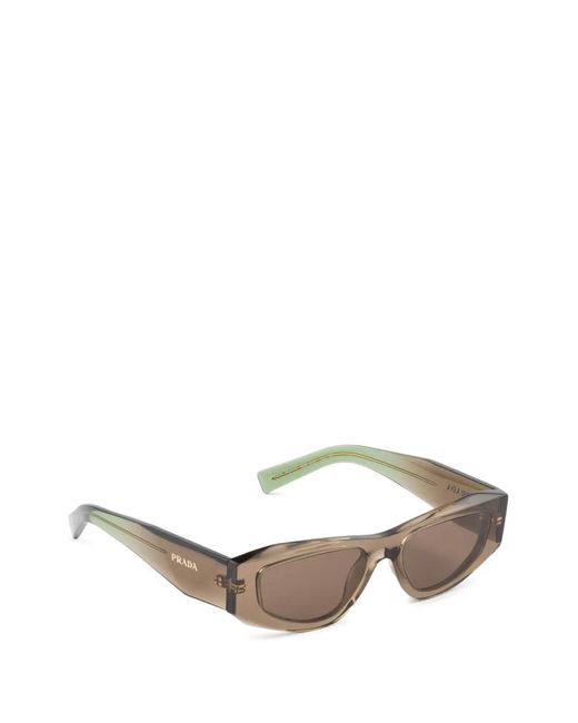 Prada Brown Symbole Rectangular-Frame Sunglasses for men