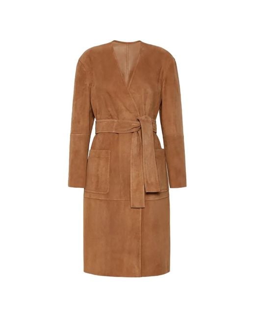 Abrigo Con Cinturón Max Mara de color Brown