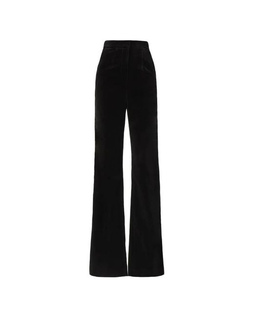 Costarellos Black Avice Velvet Wide-Leg Trousers